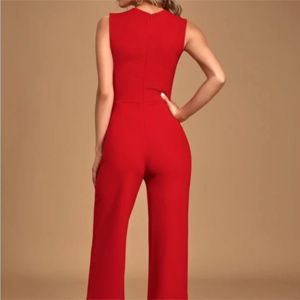 Lulus Enticing Endeavors Red Jumpsuit XS - Picture 3 of 5